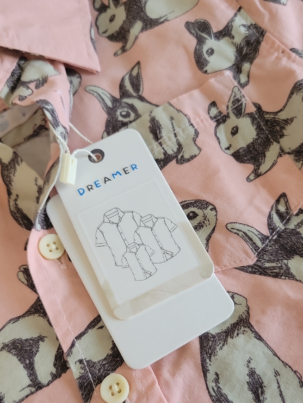 Denim & Flower Ricky Singh Rabbit Sketch Pattern Button-Down Shirt Size 2T - Picture 8 of 8